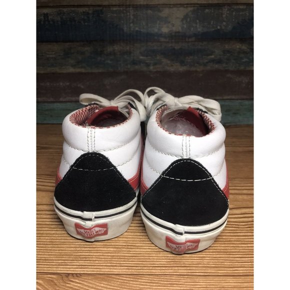 vans sk8 hi white black red checkered inner mens 10.5 Shoes Retro Classic Look - Picture 4 of 11